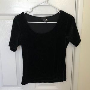 Velvet Black Crop Top